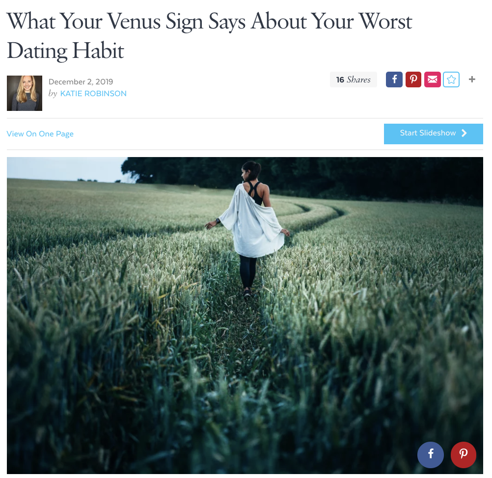 What Your Venus Sign Says About Your Worst Dating Habit