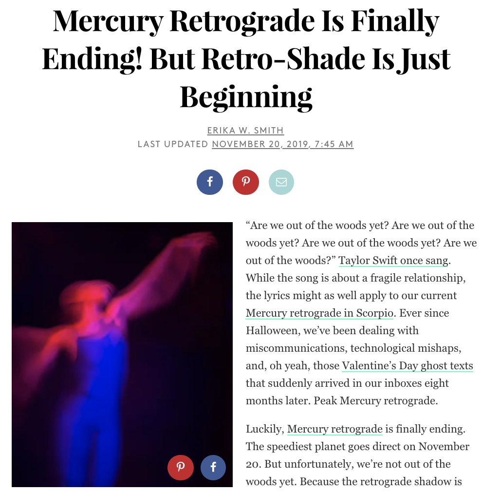 Mercury Retrograde Is Finally Ending! But Retro-Shade Is Just Beginning