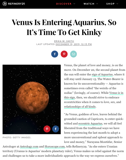 Venus Is Entering Aquarius, So It’s Time To Get Kinky
