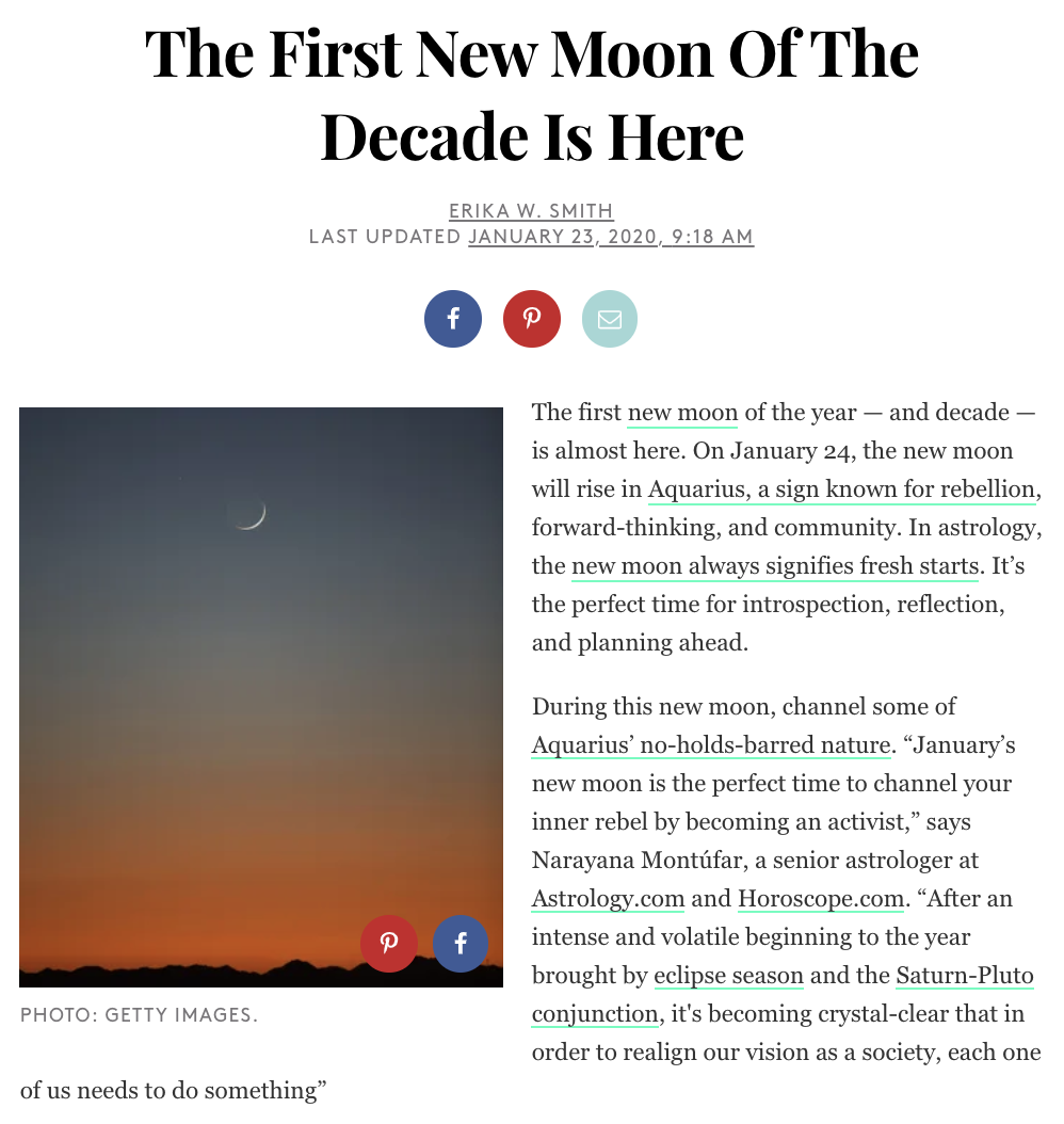 The First New Moon Of The Decade Is Here