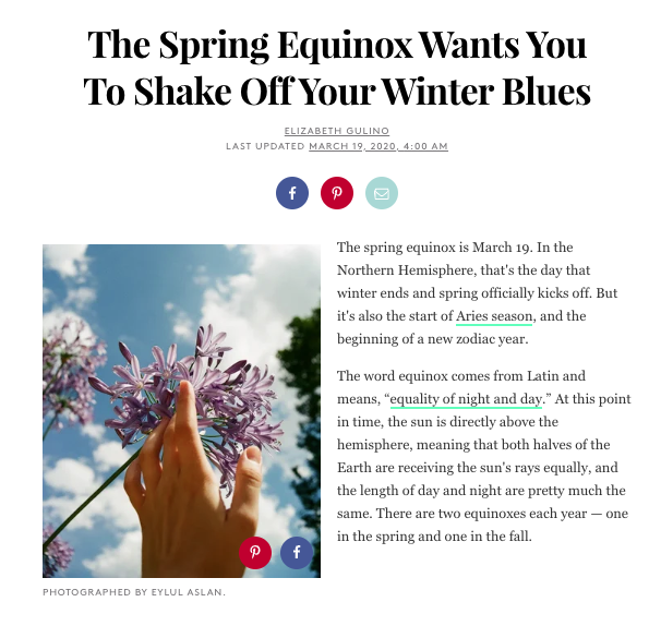 The Spring Equinox Wants You To Shake Off Your Winter Blues
