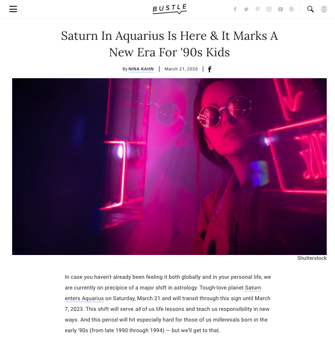 Saturn In Aquarius Is Here &amp; It Marks A New Era For '90s Kids