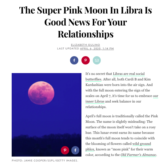The Super Pink Moon In Libra Is Good News For Your Relationships