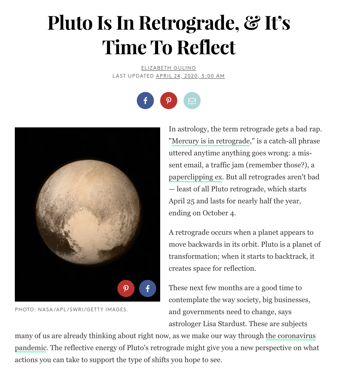 Pluto Is In Retrograde, &amp; It’s Time To Reflect