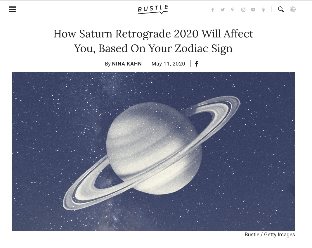 How Saturn Retrograde 2020 Will Affect You, Based On Your Zodiac Sign