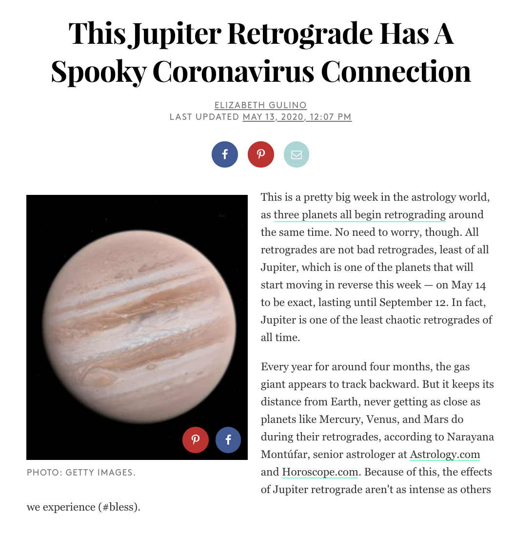 This Jupiter Retrograde Has A Spooky Coronavirus Connection