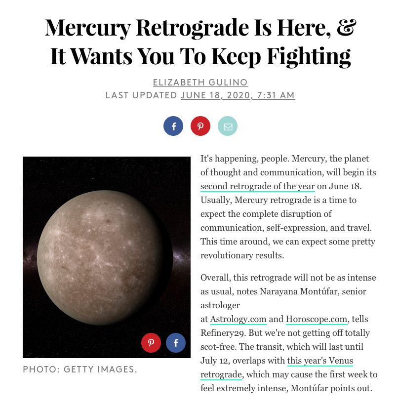 Mercury Retrograde Is Here, &amp; It Wants You To Keep Fighting