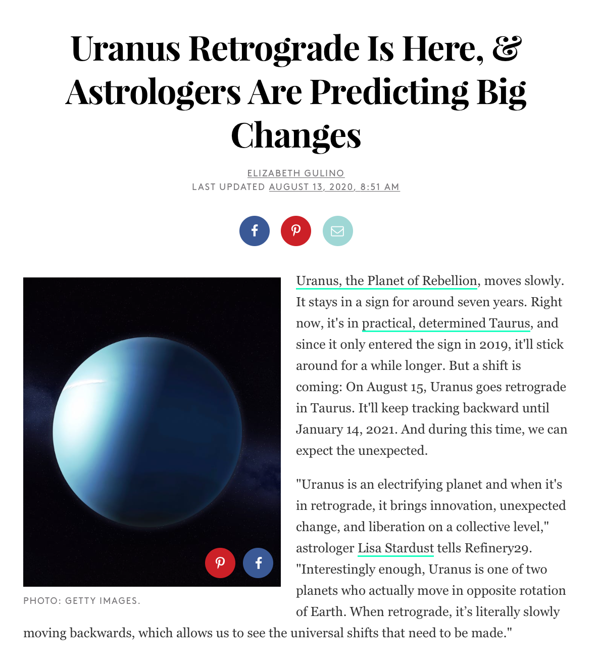 Uranus Retrograde Is Here, &amp; Astrologers Are Predicting Big Changes
