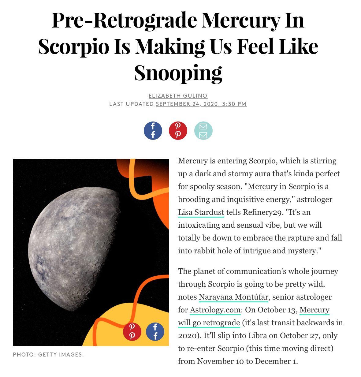 Pre-Retrograde Mercury In Scorpio Is Making Us Feel Like Snooping