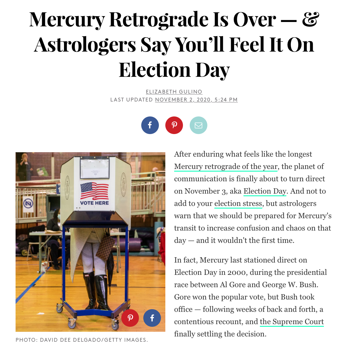 Mercury Retrograde Is Over — &amp; Astrologers Say You’ll Feel It On Election Day