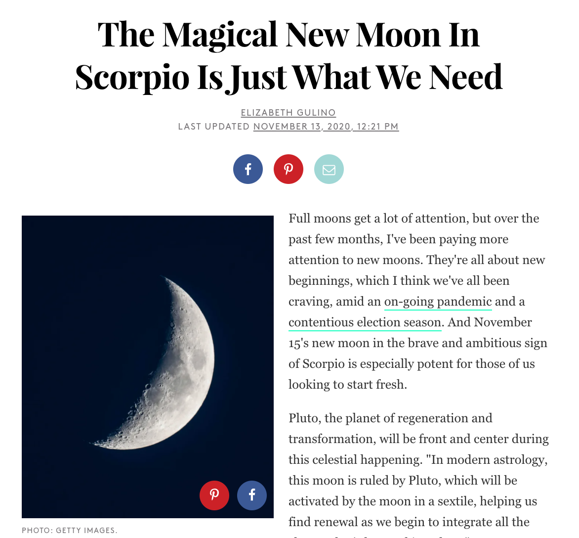 The Magical New Moon In Scorpio Is Just What We Need