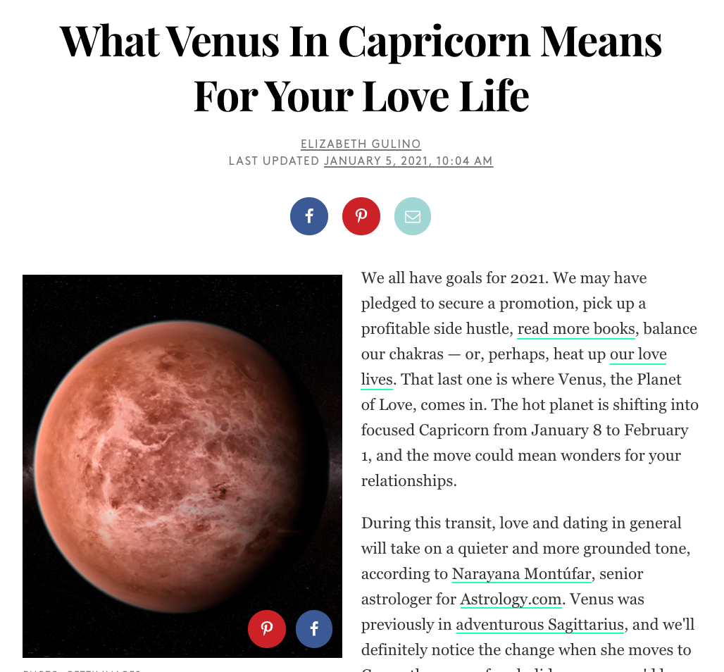 What Venus In Capricorn Means For Your Love Life