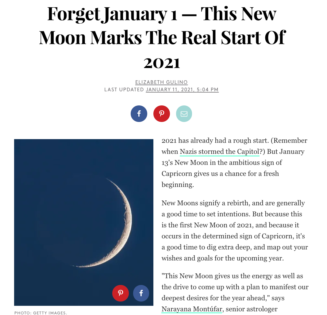 Forget January 1 — This New Moon Marks The Real Start Of 2021