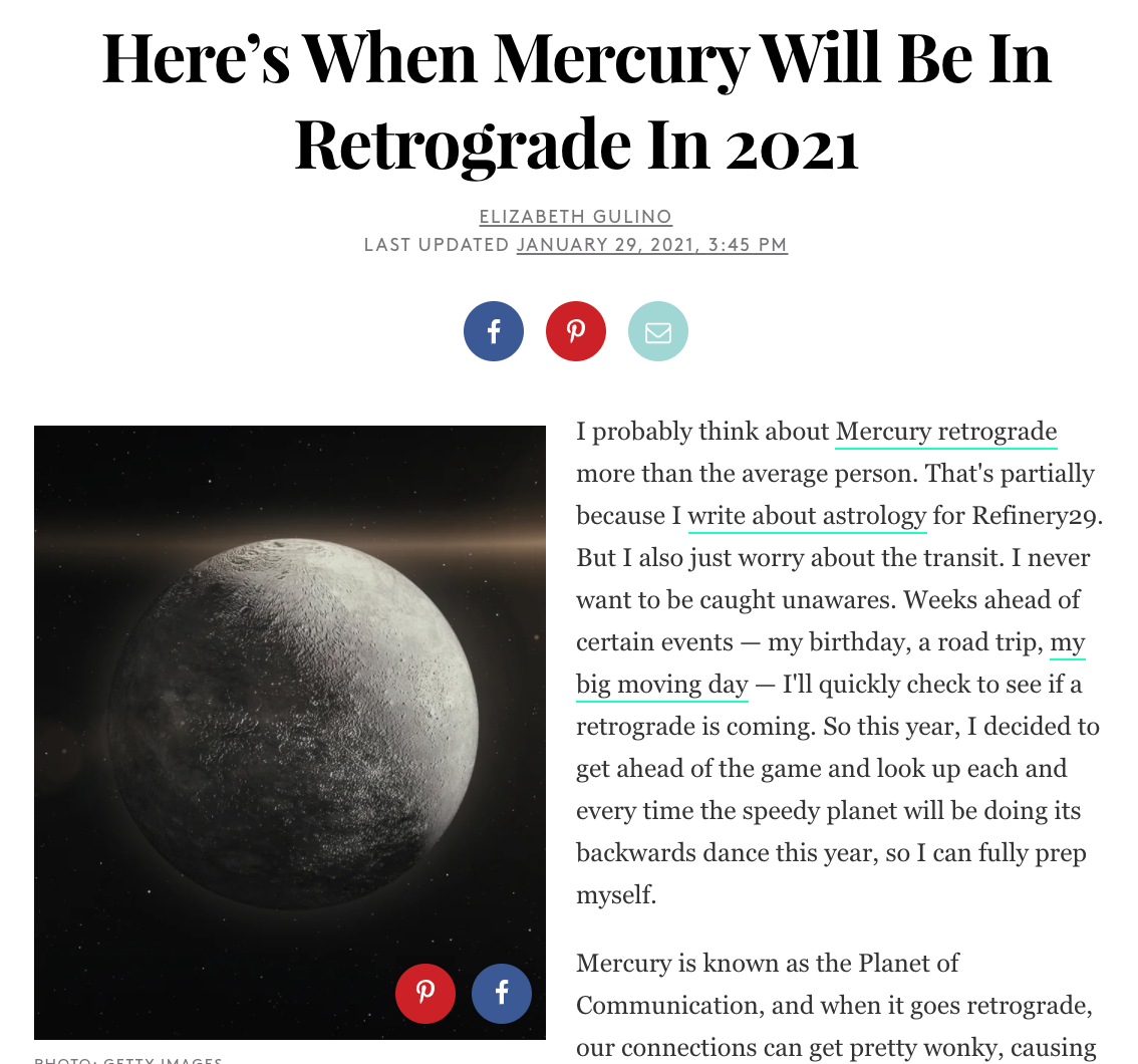 Here’s When Mercury Will Be In Retrograde In 2021