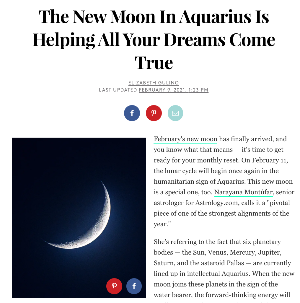 The New Moon In Aquarius Is Helping All Your Dreams Come True