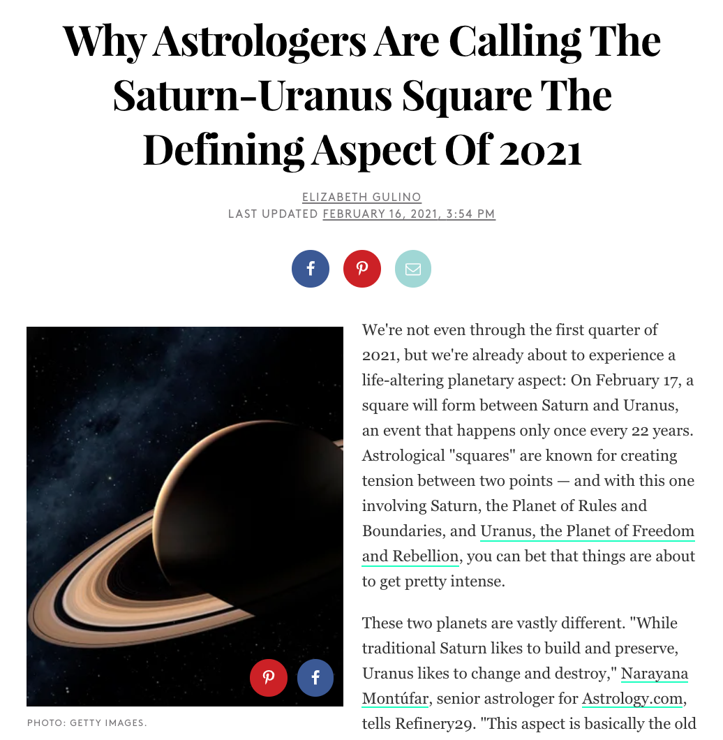 Why Astrologers Are Calling The Saturn-Uranus Square The Defining Aspect Of 2021