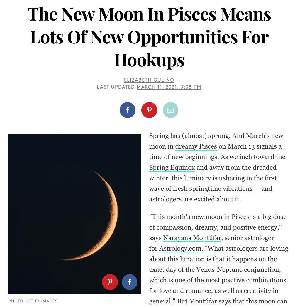 The New Moon In Pisces Means Lots Of New Opportunities For Hookups