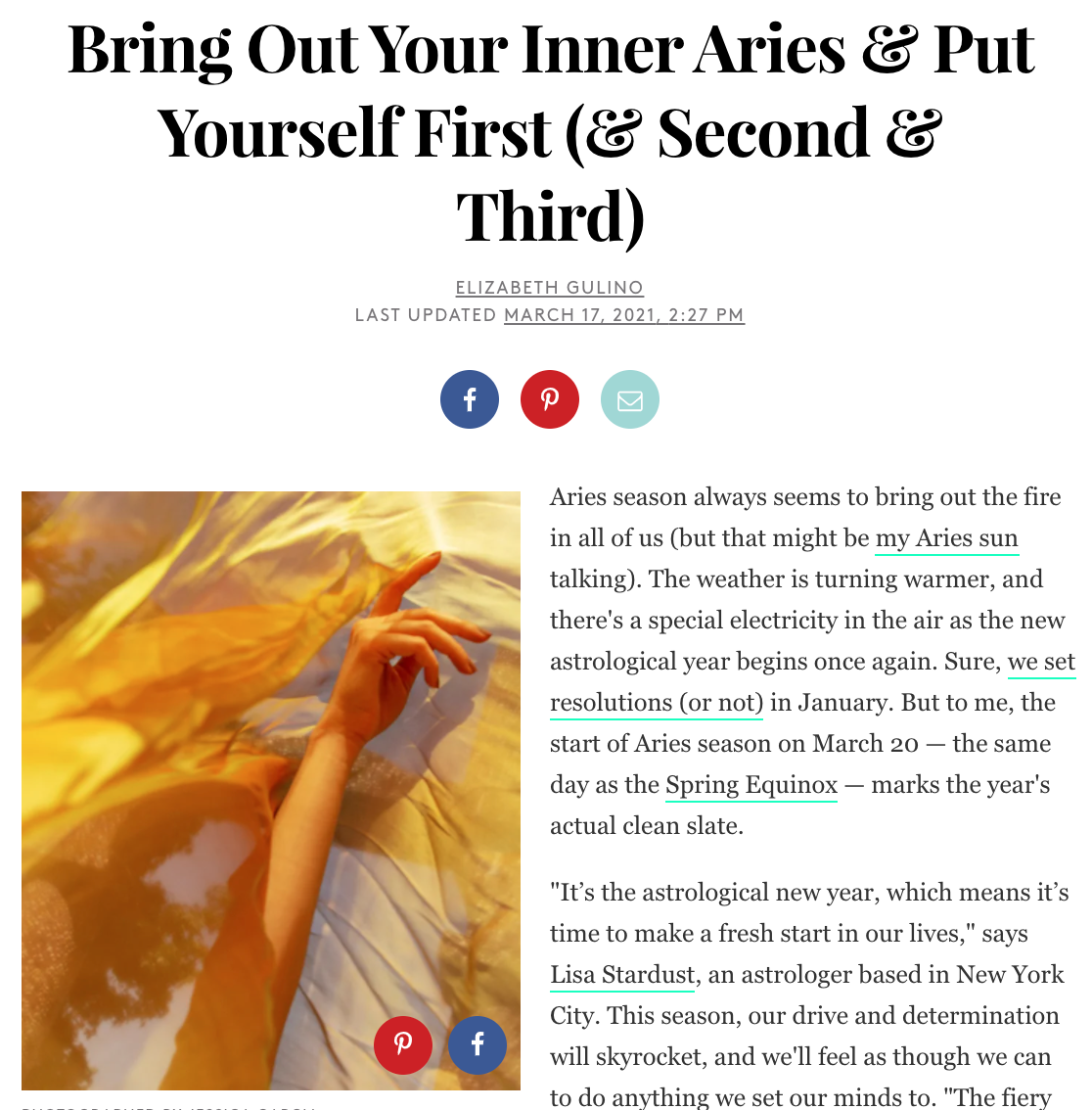 Bring Out Your Inner Aries &amp; Put Yourself First (&amp; Second &amp; Third)