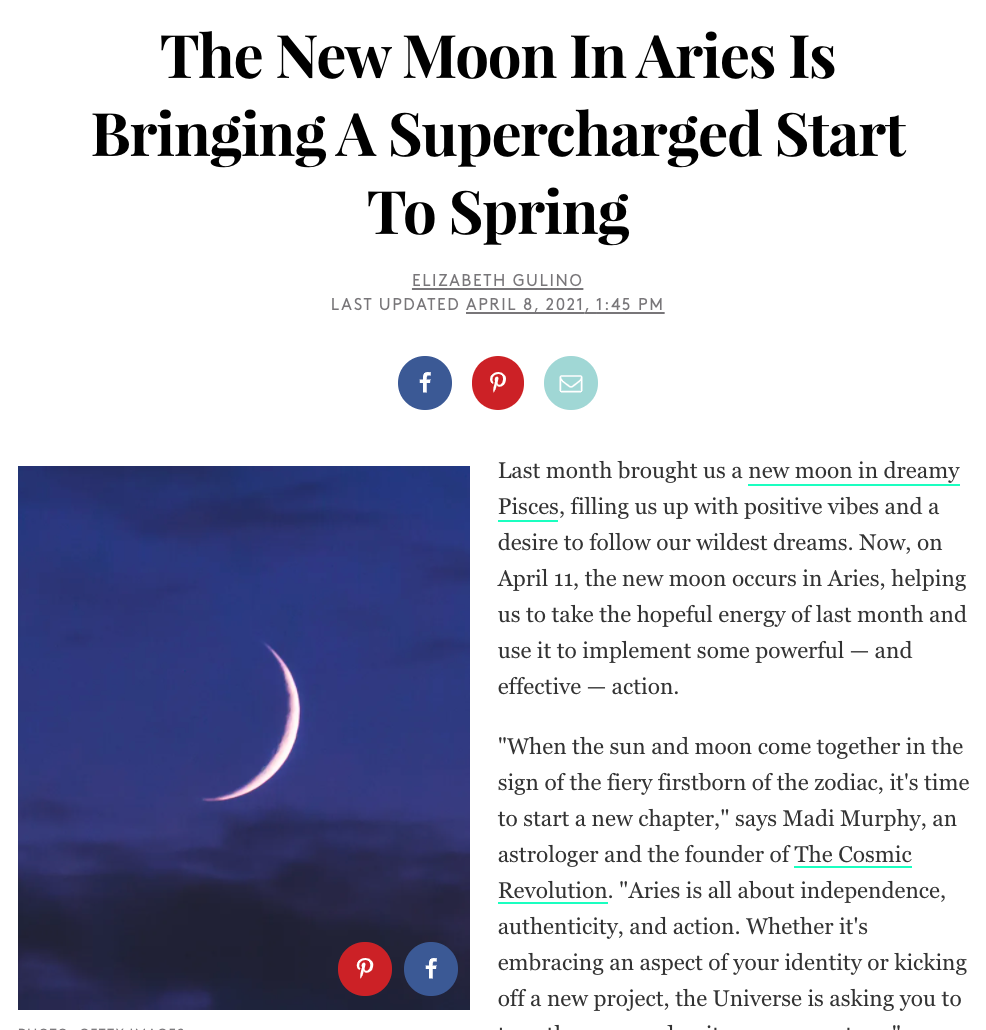 The New Moon In Aries Is Bringing A Supercharged Start To Spring
