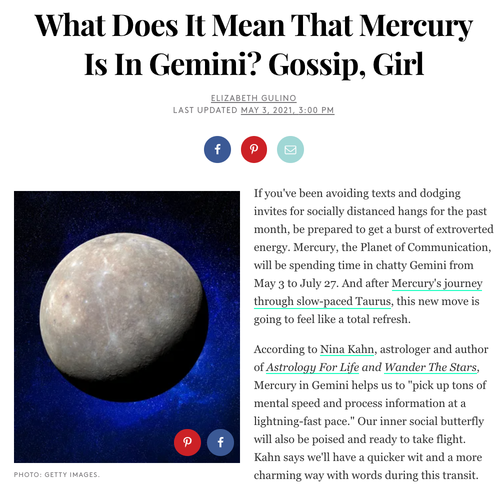 What Does It Mean That Mercury Is In Gemini? Gossip, Girl