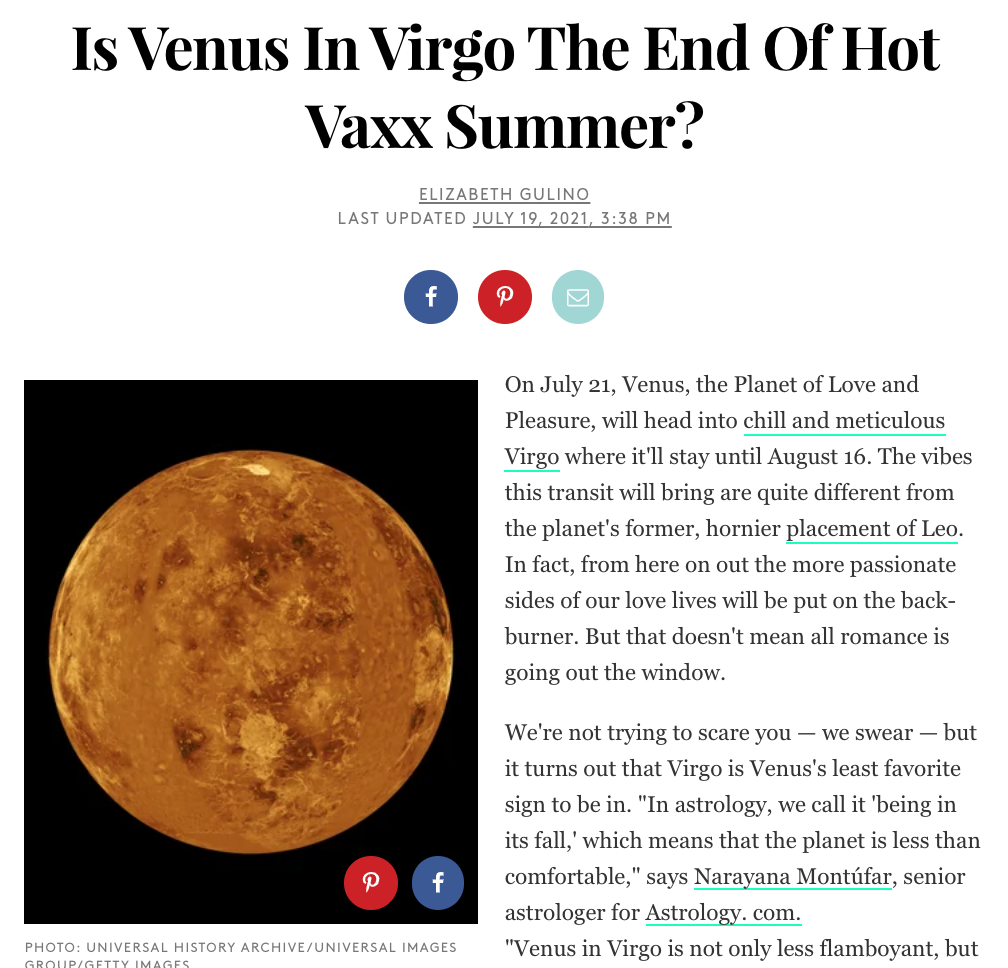 Is Venus In Virgo The End Of Hot Vaxx Summer?