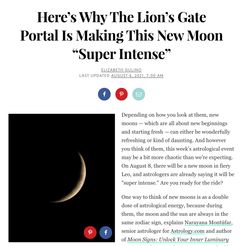 Here’s Why The Lion’s Gate Portal Is Making This New Moon “Super Intense”
