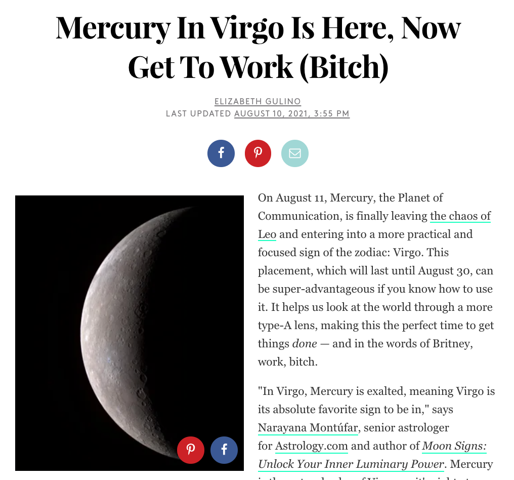Mercury In Virgo Is Here, Now Get To Work (Bitch)