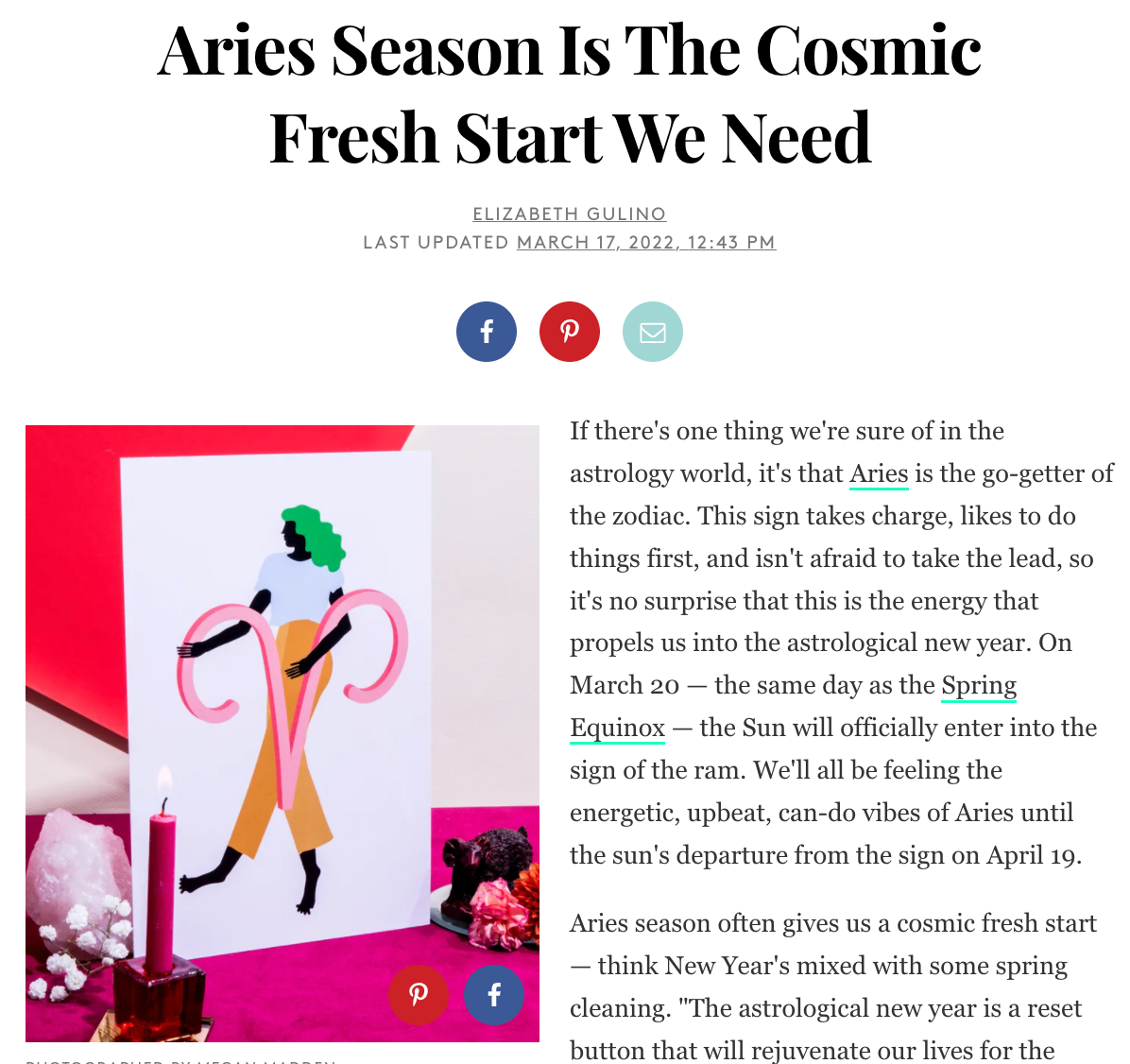 Aries Season Is The Cosmic Fresh Start We Need
