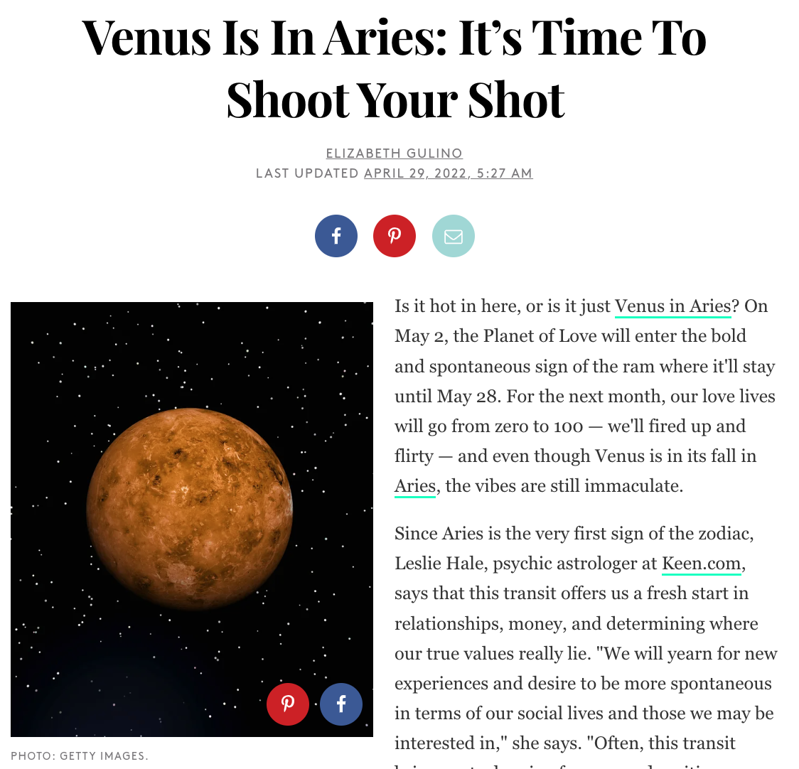 Venus Is In Aries: It’s Time To Shoot Your Shot