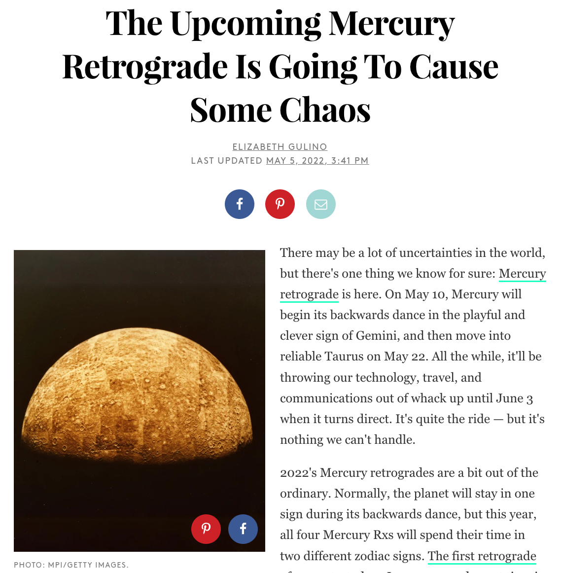 The Upcoming Mercury Retrograde Is Going To Cause Some Chaos