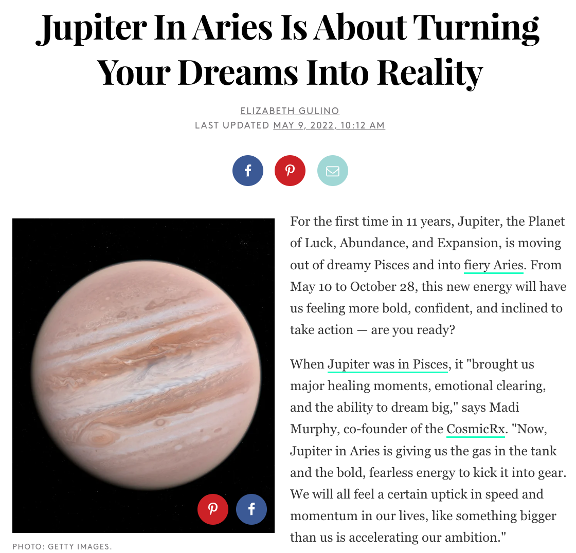 Jupiter In Aries Is About Turning Your Dreams Into Reality