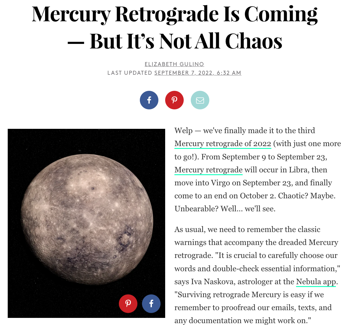 Mercury Retrograde Is Coming — But It’s Not All Chaos