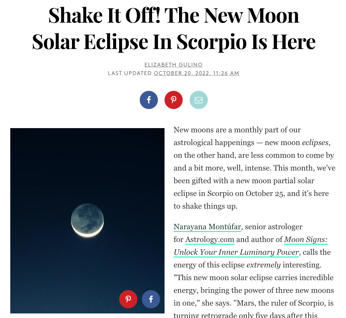 Shake It Off! The New Moon Solar Eclipse In Scorpio Is Here