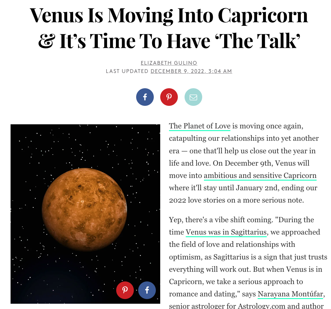 Venus Is Moving Into Capricorn &amp; It’s Time To Have ‘The Talk’