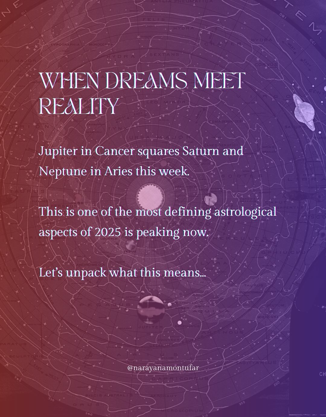 ✨ We&rsquo;re at a cosmic crossroads&hellip; and it&rsquo;s time to choose growth over illusion. 🌱🌀

Right now, Jupiter in Cancer is squaring Saturn and Neptune in Aries &mdash; a double alignment that began in 2024 and that won&rsquo;t repeat agai