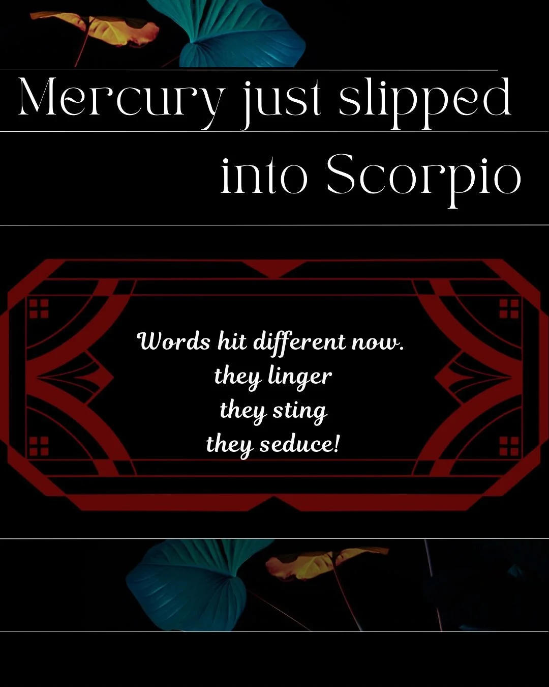 With Mars &amp; now Mercury traveling in Scorpio, this Libra season tastes like Scorpio season!!! 

Have you noticed how the way you communicate shifted at the Aries Super Moon?! 🌕 

Words hit different now&hellip; 🗣️ 
They linger&hellip; ❤️&zwj;🩹