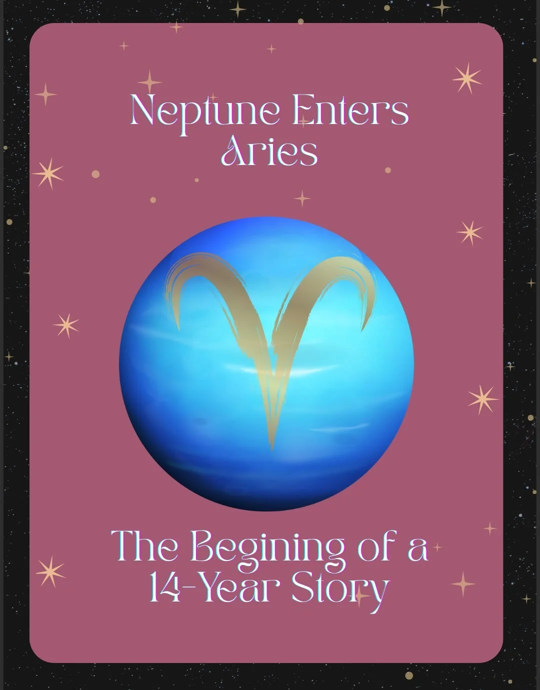 Where is Aries in your chart? Here&rsquo;s where a new energy is moving in to stay for the next 14 years! 

Neptune entered Aries today&mdash;and a new collective myth begins.

For 14 years, Neptune in Pisces dissolved reality, blurred boundaries, an