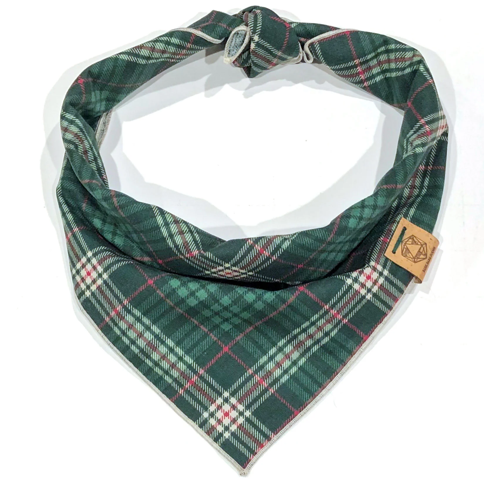 green plaid dog bandana