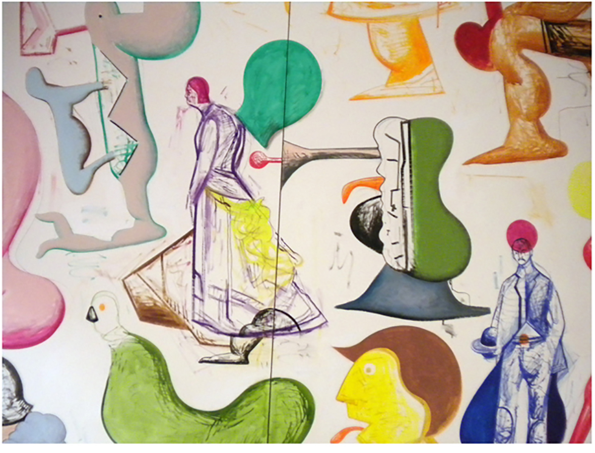 The Archivists (detail of gallery wall drawing) Sarjeant Gallery, Whanganui, New Zealand, 2014-present.