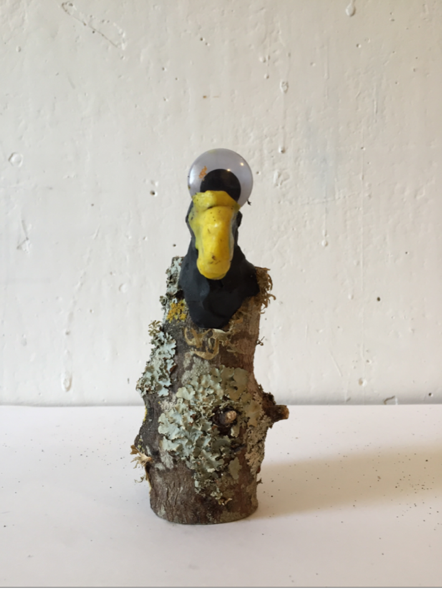 Bird Brain , Play-dough and branch. 2017.