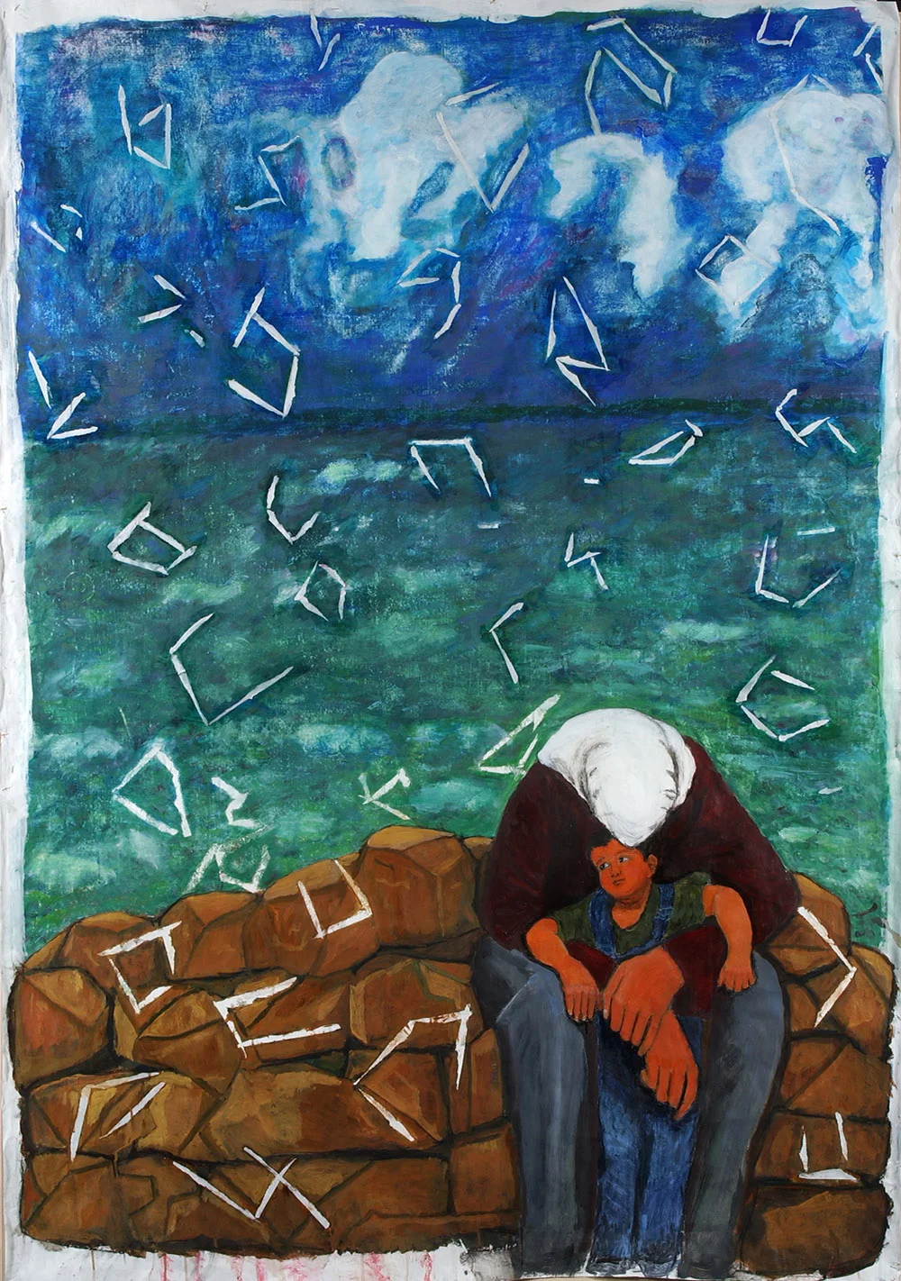 2.-Ono-Sacred-Life-2008.-Acrylic-and-paper-glued-on-canvas-1.95-x-1.45-m-x.jpg