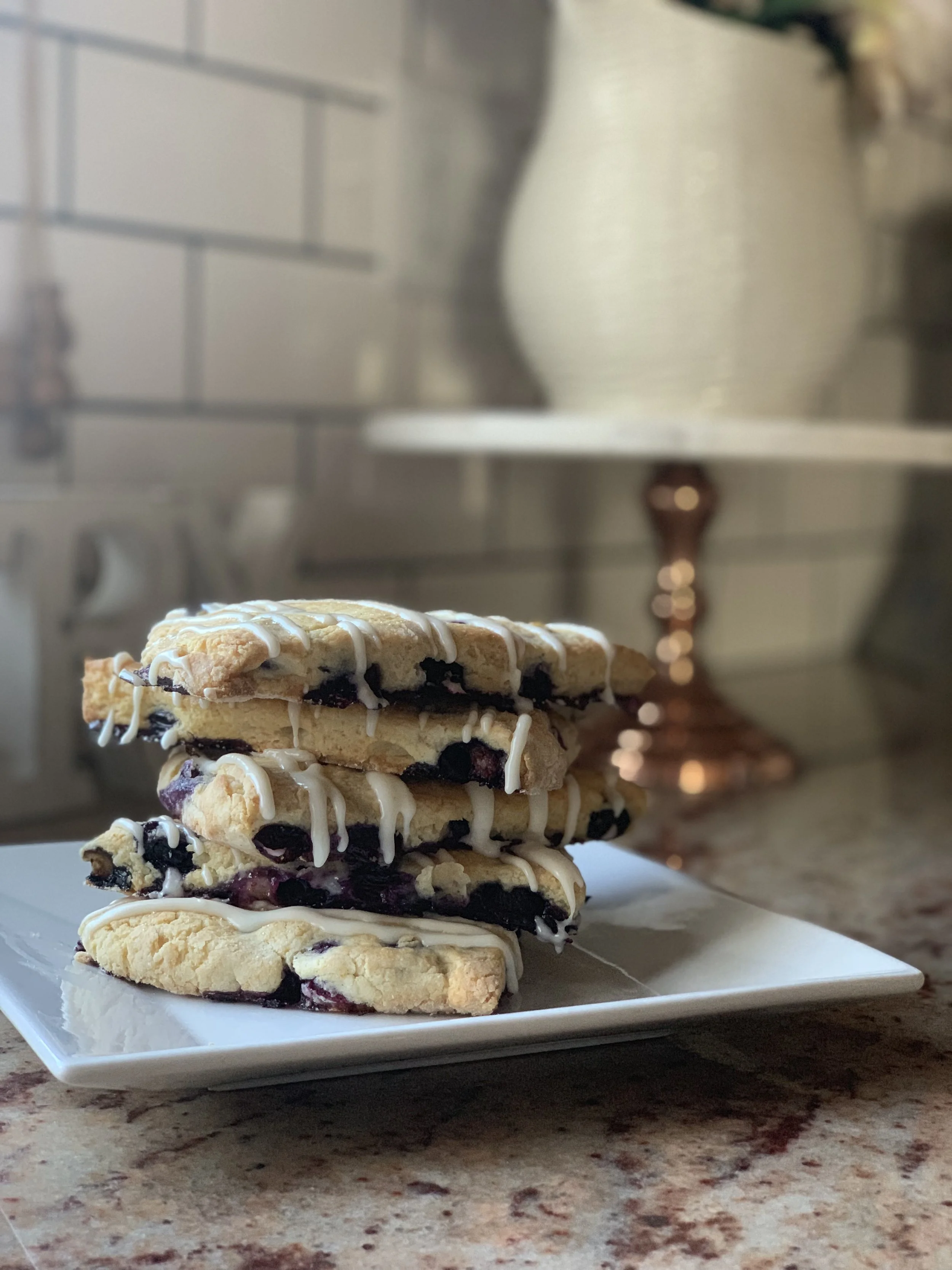 Gluten Free Blueberry Scones with Lemon Glaze Drizzle