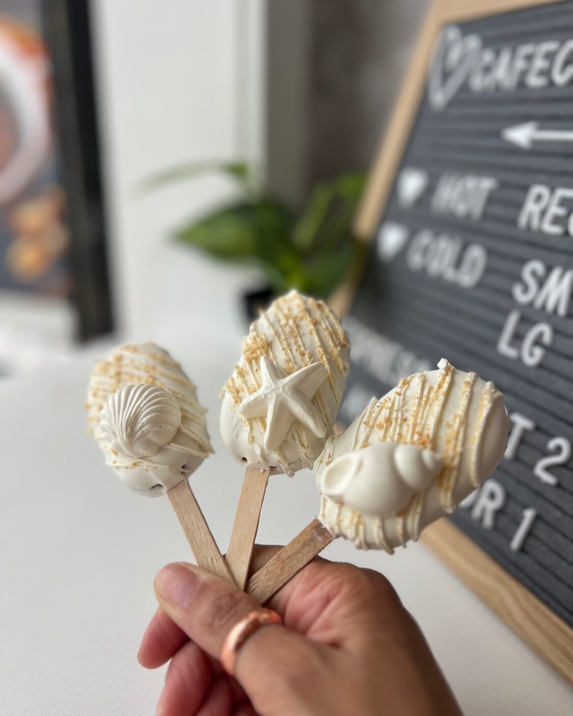 Beachy themed #cakepops for this weekend! #yumm 

#seashells #vanilla #chocolate #candidconfections #boardwalkbites #keansburgamusementpark #beachbum