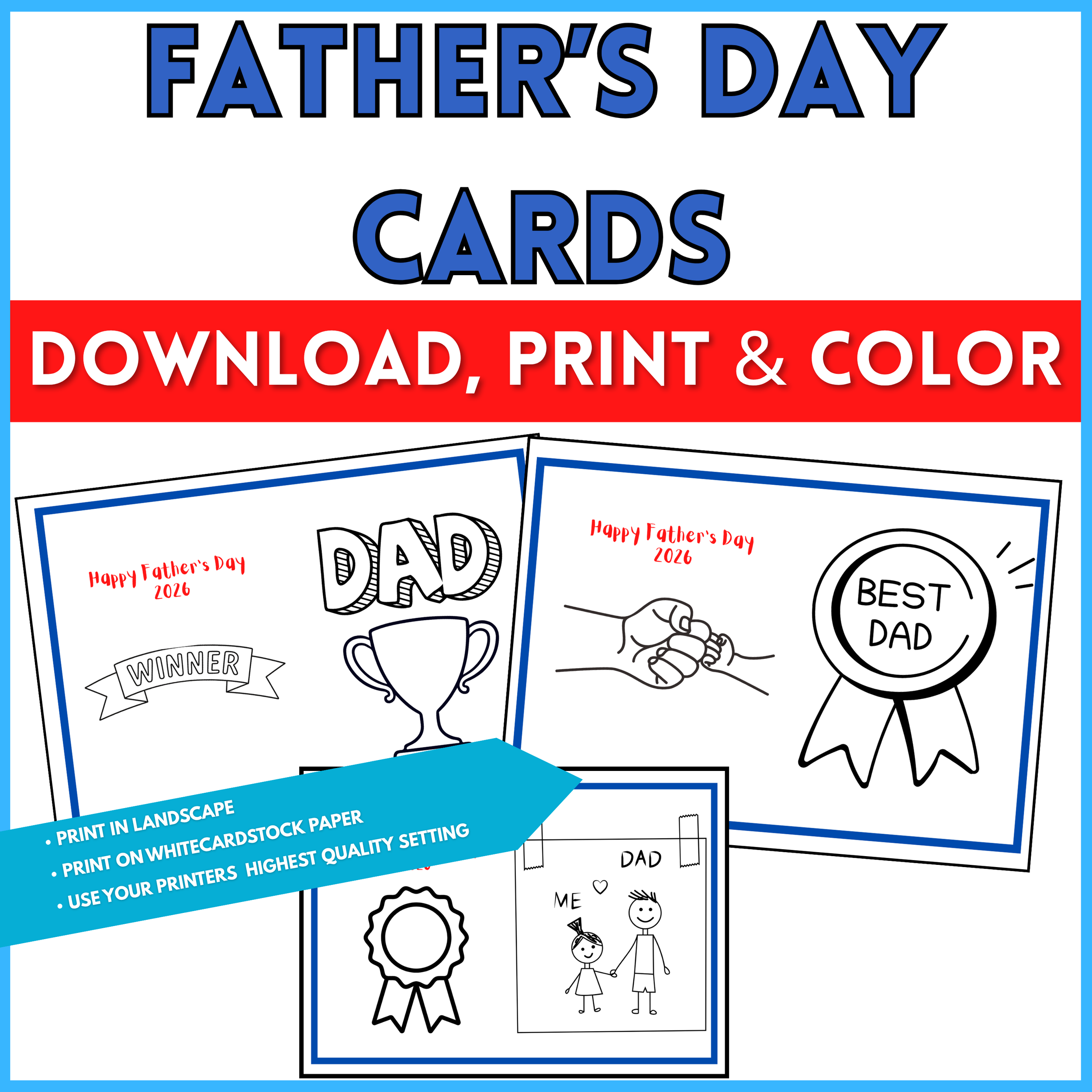 Father's Day Cards (5 Cards Bundle)