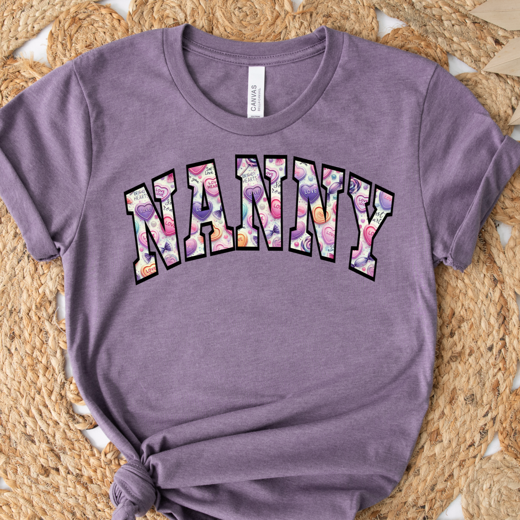 NANNY Purple Candy Heart Shirt