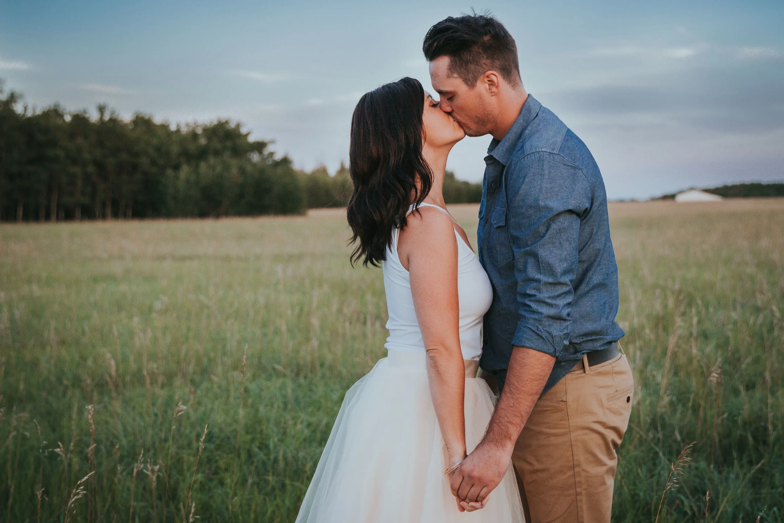 GH Photography Edmonton Engagement and Wedding Photographers Sunset Field Kiss.jpg