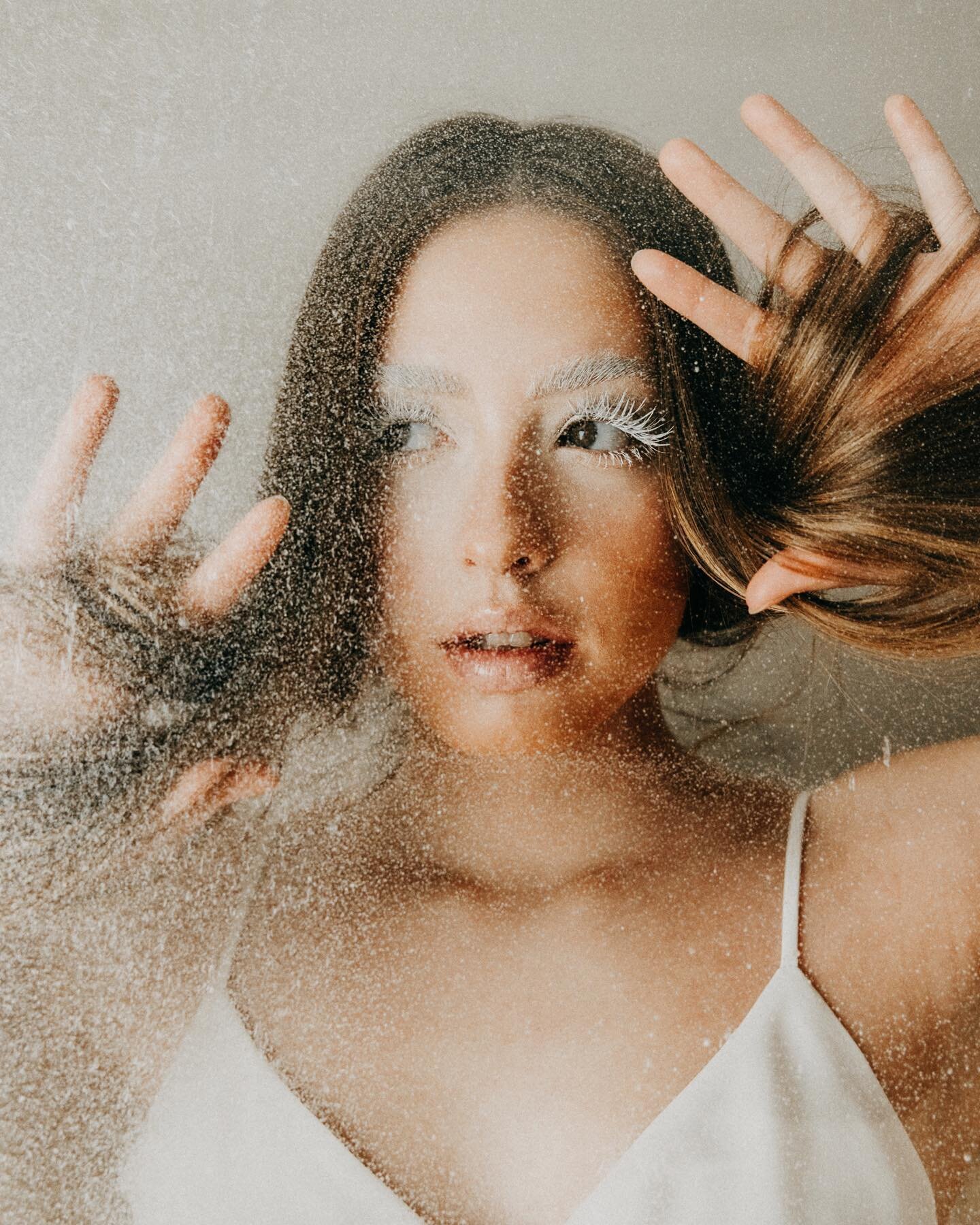 Happy Monday friendos! Felt like posting a little throw back session from this crazy creative shoot. We had an idea to do a frosty makeup and some speckled/frosted screens for texture in front of Nicole. We also dabbled a bit with double exposures an