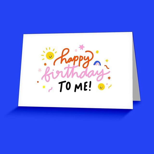 Can you believe there are no &ldquo;Happy Birthday To Me&rdquo; cards out there?
.
Why????
.
Well, now there is! 👊🏼🥳⬆️
.
I&rsquo;ve been thinking about creating this card since last year when I wanted to write myself a birthday card and I couldn&r