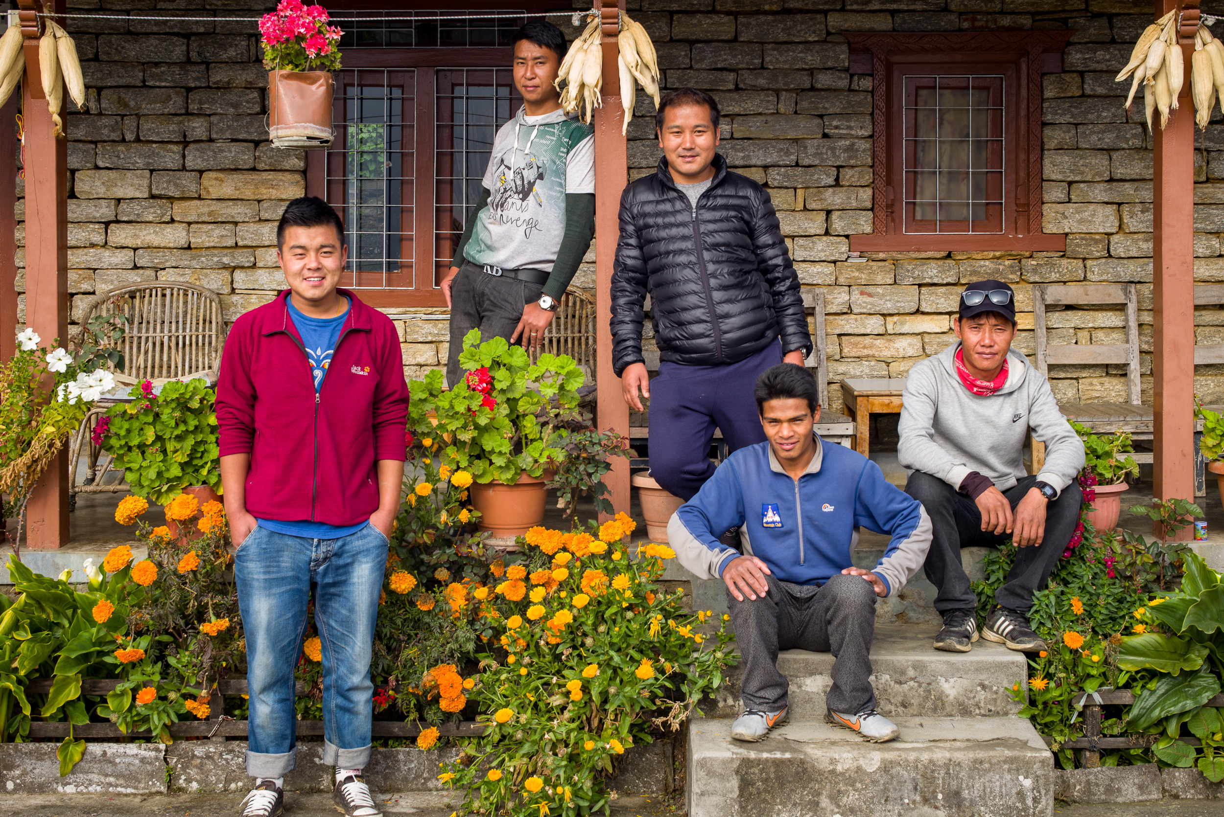 Sherpas Kaji, Dalman, Ang, Nima and Pasan (Leica M, 50mm, 1/90, f/8, ISO200)