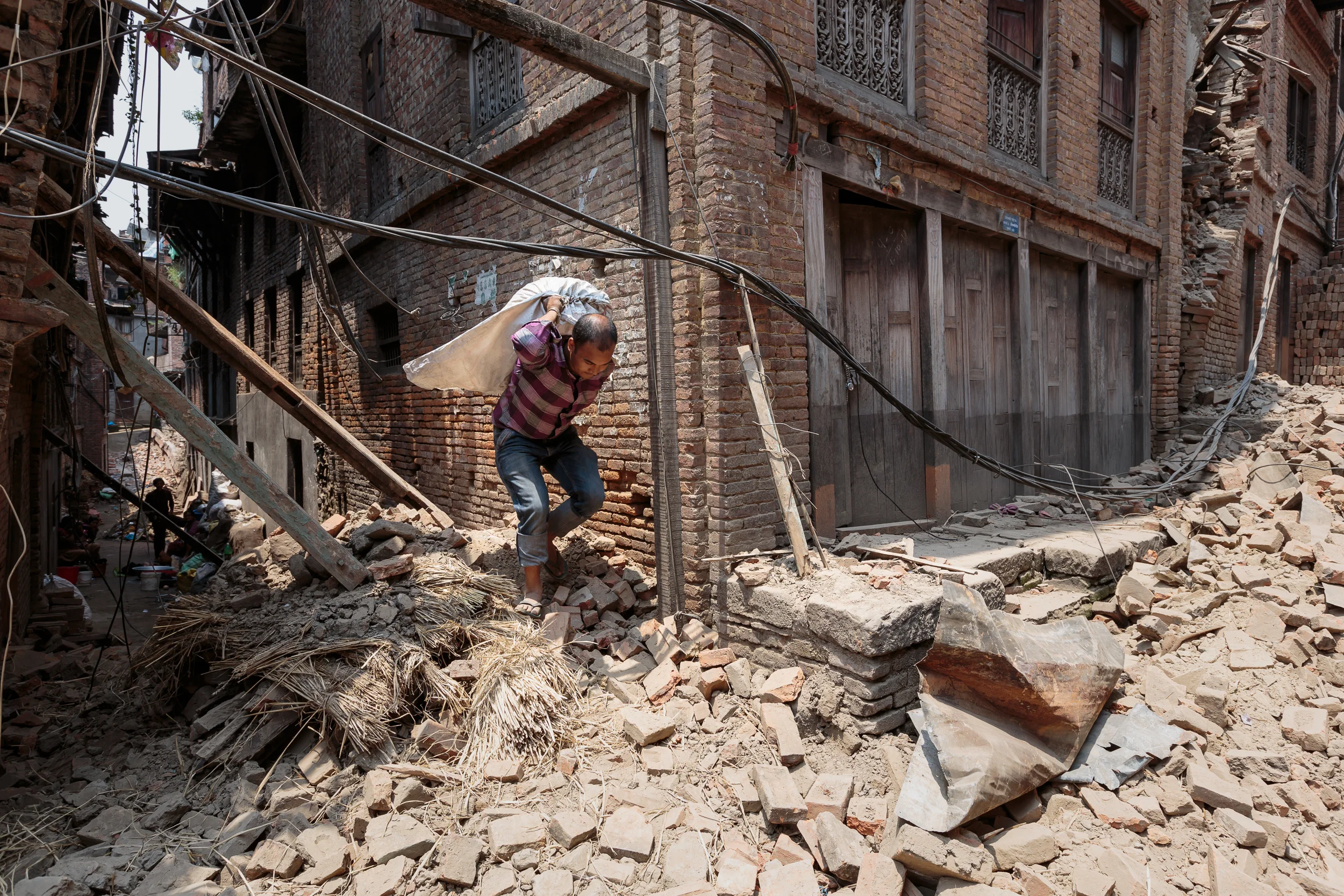 Rajiv Awal and his family salvaged what they could from their family home after it was destroyed. They relocated to the home of a family member, outside the capital city of Kathmandu.